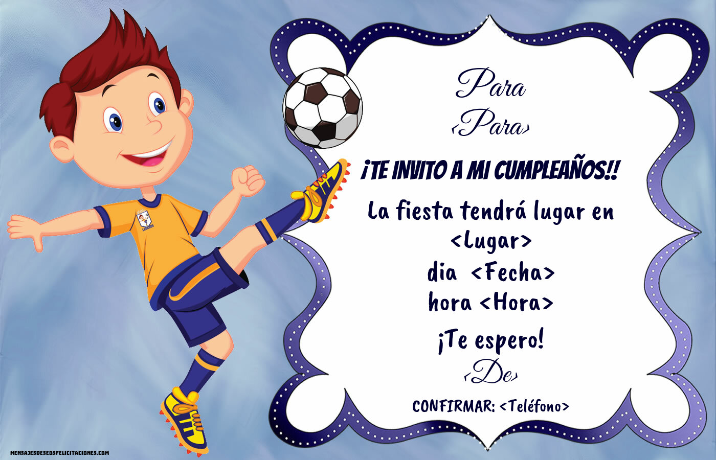 Crea invitaciones personalizadas Futbol Página 2