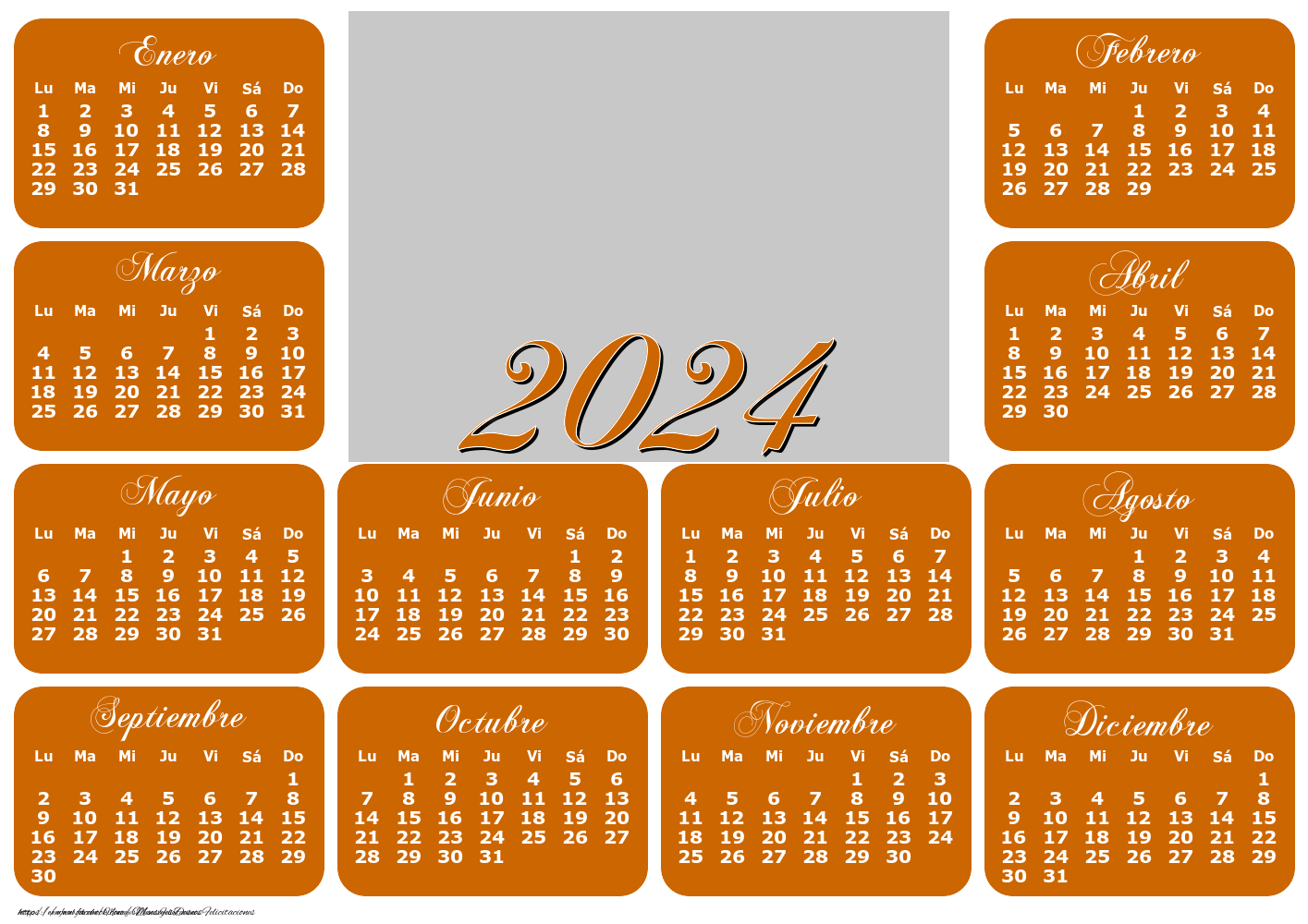 Calendario 2024 con tu foto Modelo 009 Calendarios Personalizados