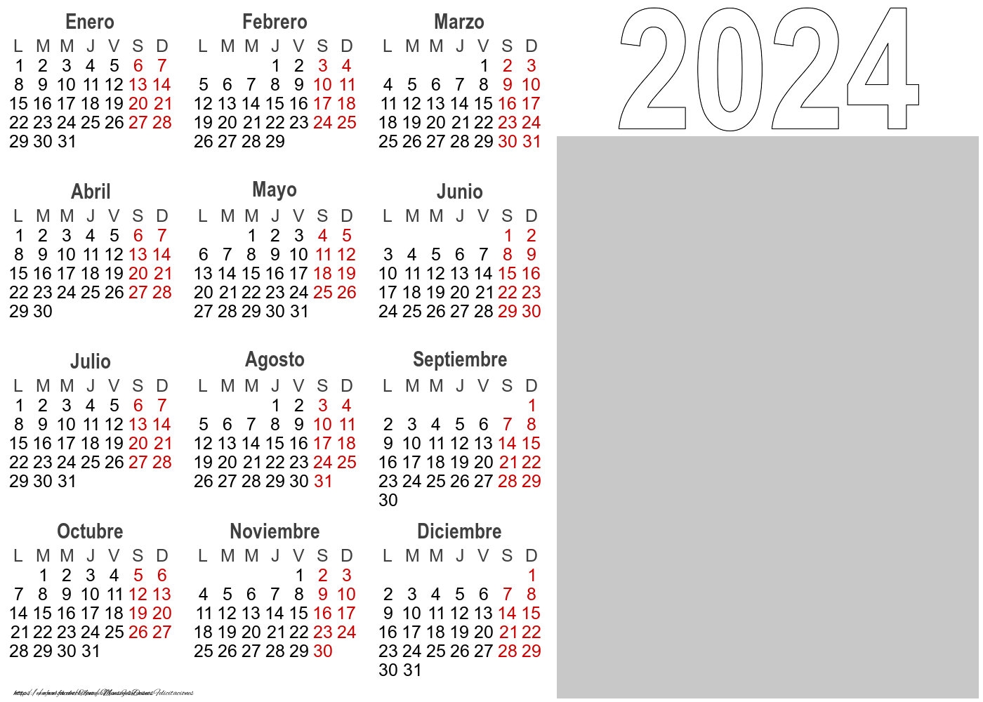 Calendario con logo para tu empresa 2024 Modelo 0018 Calendarios